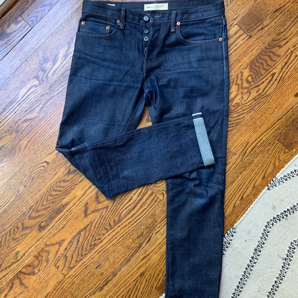 31x30 Dark Wash Gap Japanese Selvedge Skinny Jeans